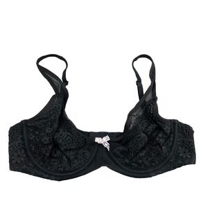 Body By Victoria's Secret Lined Demi-Buste Non Double 36D Black Floral‎ Lace